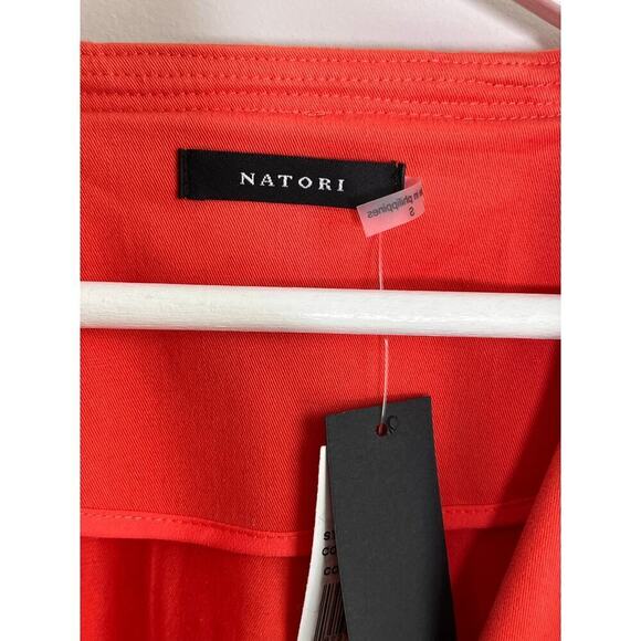 Natori NWT Cotton Twill Wrap Open Coatigan in Chili Orange Women's Size S - Picture 6 of 9